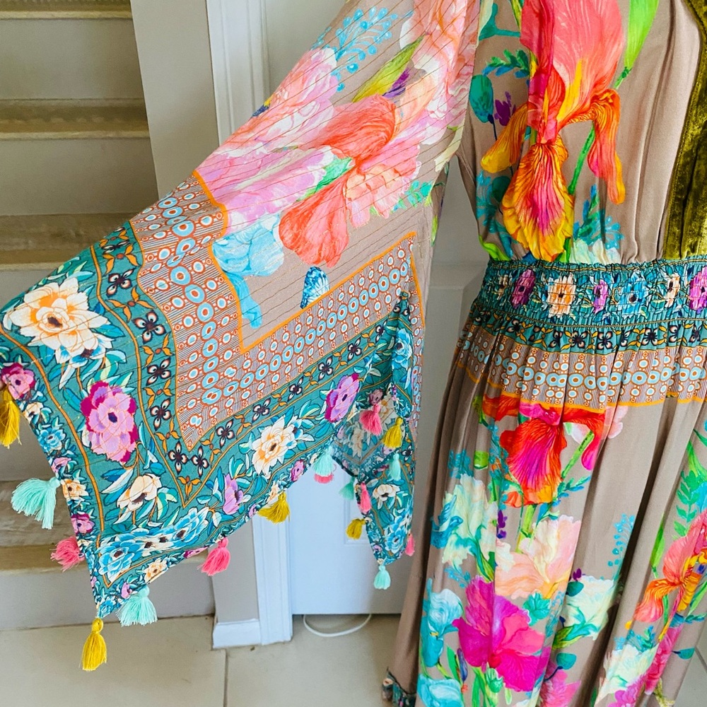 Aratta Silent Journey gorgeous bohemian maxi dress XL - Picture 6 of 13